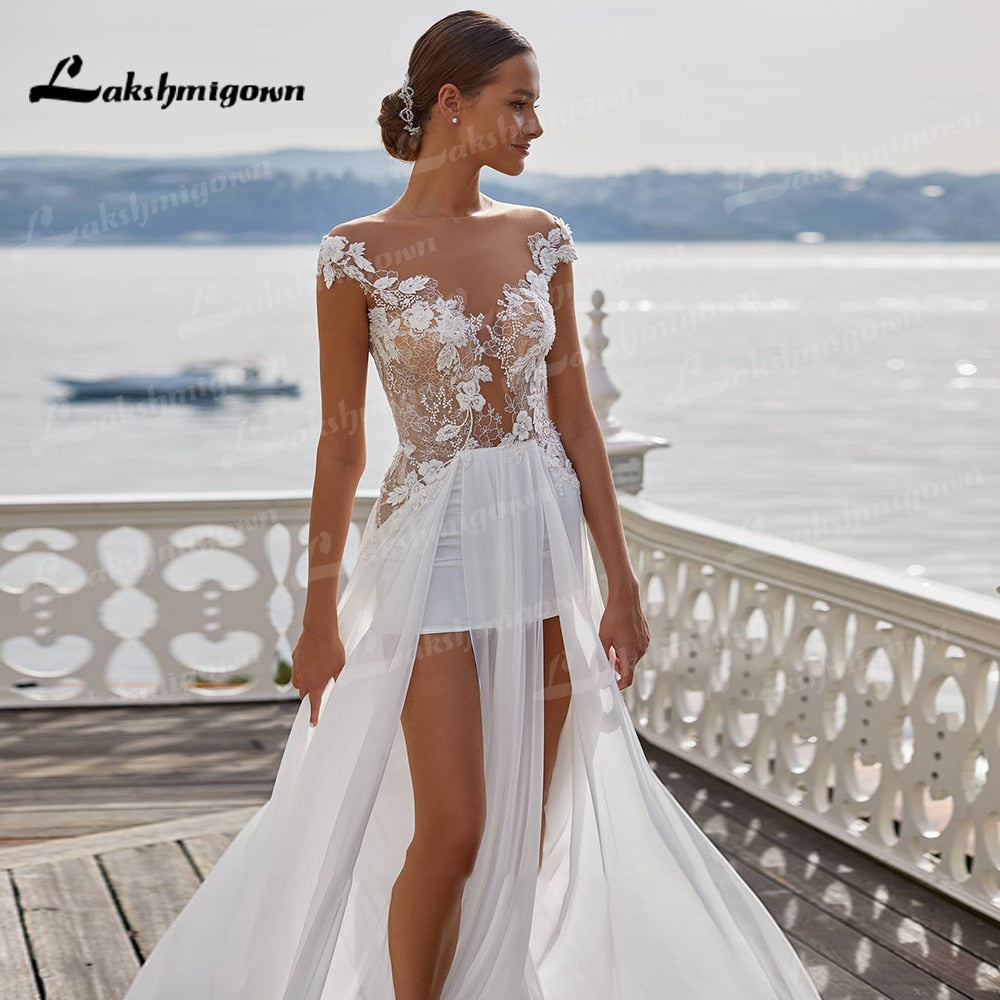 Sexy Beach Wedding Dresses Long Lace V ...